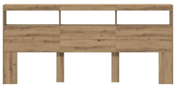 VidaXL Fejtámla polcokkal Artisan tölgy 220 x 17 x 102 cm Faanyag