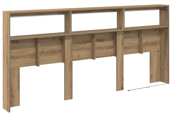VidaXL Fejtámla polcokkal Artisan tölgy 220 x 17 x 102 cm Faanyag