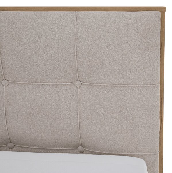 KONDELA Elektromos állítható ágy, boxspring, bézs/artisan tölgy, 120x200, TIANA