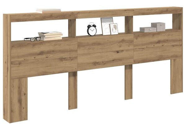 VidaXL Fejtámla polcokkal Artisan tölgy 220 x 17 x 102 cm Faanyag