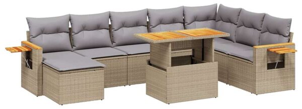 VidaXL Polyrattan Kerti Ülőgarnitúra - 8 részes - Bézs