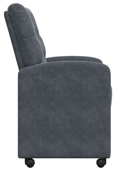 VidaXL Kerekes Étkező Székek 2 pcs Sötétszürke 58 x 67 x 97 cm Bársony