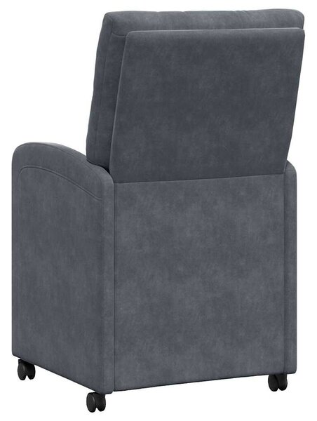 VidaXL Kerekes Étkező Székek 2 pcs Sötétszürke 58 x 67 x 97 cm Bársony