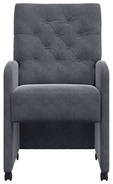 VidaXL Kerekes Étkező Székek 2 pcs Sötétszürke 58 x 67 x 97 cm Bársony