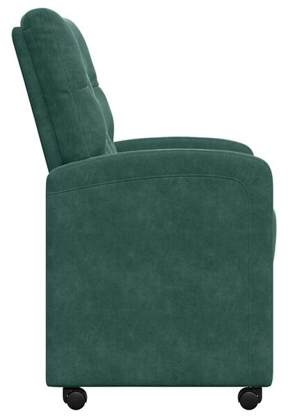 VidaXL Kerekes Étkező Székek 2 pcs Sötétzöld 58 x 67 x 97 cm Bársony