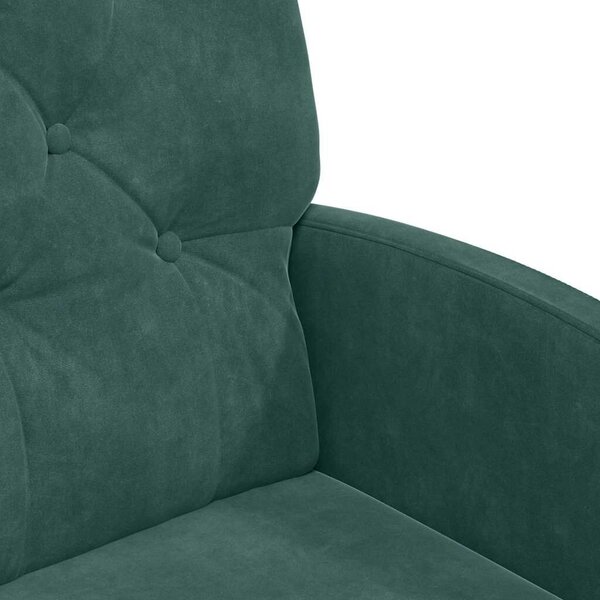 VidaXL Kerekes Étkező Székek 2 pcs Sötétzöld 58 x 67 x 97 cm Bársony