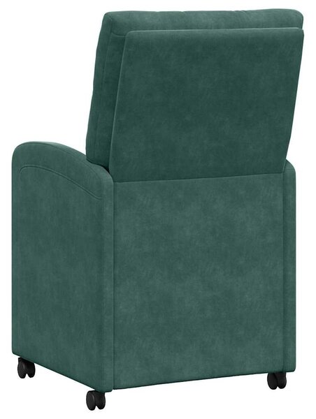 VidaXL Kerekes Étkező Székek 2 pcs Sötétzöld 58 x 67 x 97 cm Bársony