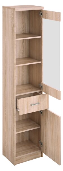 KONDELA Vitrin 1D1W1S, sonoma tölgy, univerzális,TOPTY TYP 32