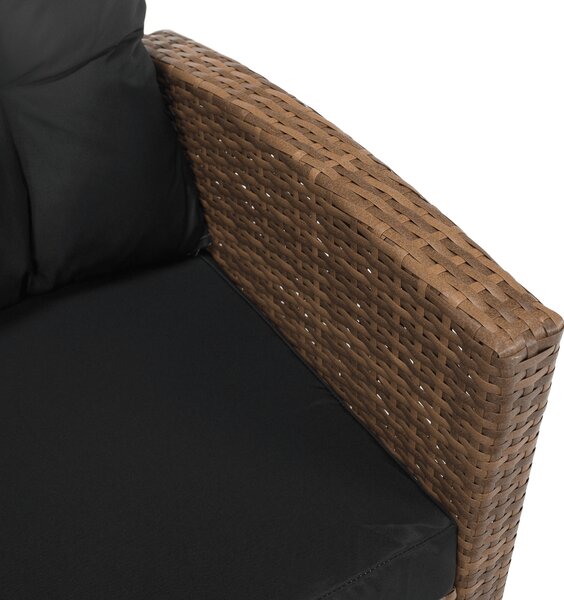 KONDELA Kerti rattan szett, világosbarna/fekete, MADUL
