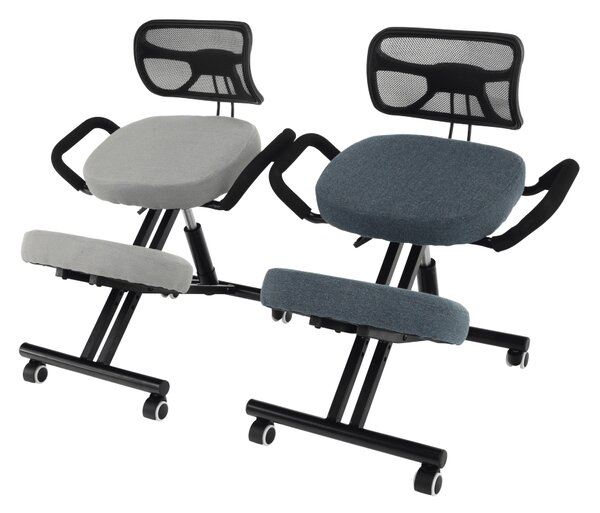 KONDELA Ergonómikus térdeplőülés, szürkésbarna Taupe/fekete, RUFUS