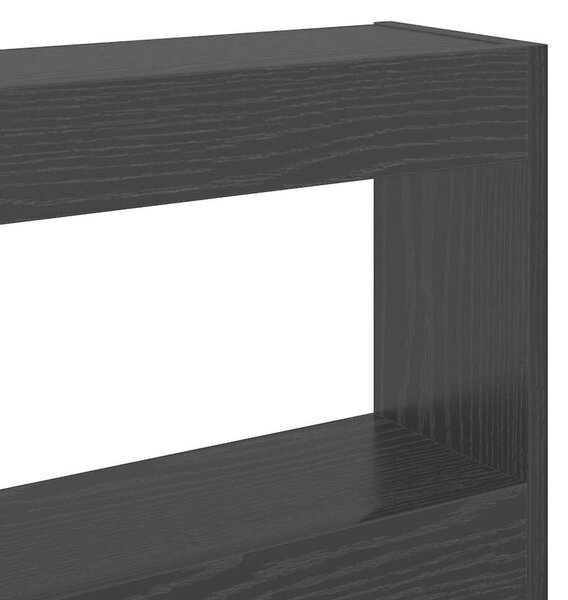 VidaXL Fejtámla polcokkal Fekete tölgy 220 x 17 x 102 cm Faanyag