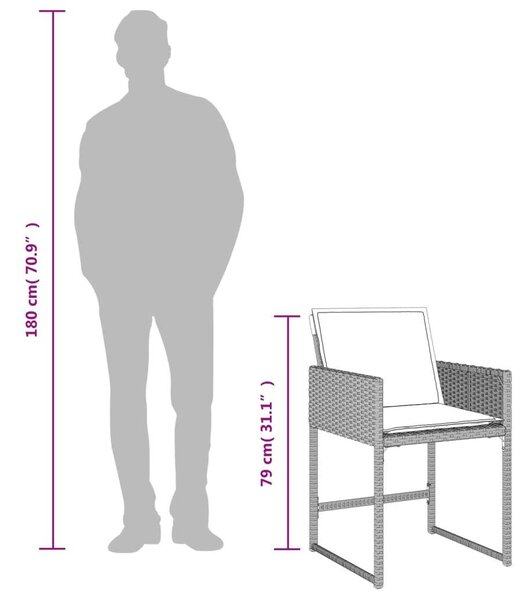 VidaXL Polyrattan Kerti Étkezőgarnitúra - 13 részes