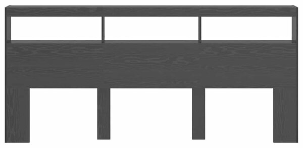 VidaXL Fejtámla polcokkal Fekete tölgy 220 x 17 x 102 cm Faanyag