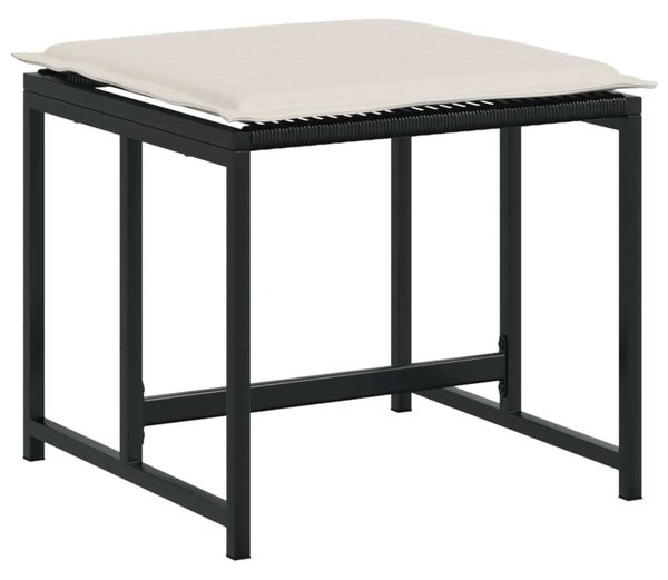 VidaXL Kerti Étkezőgarnitúra - 9 részes - Fekete Polyrattan
