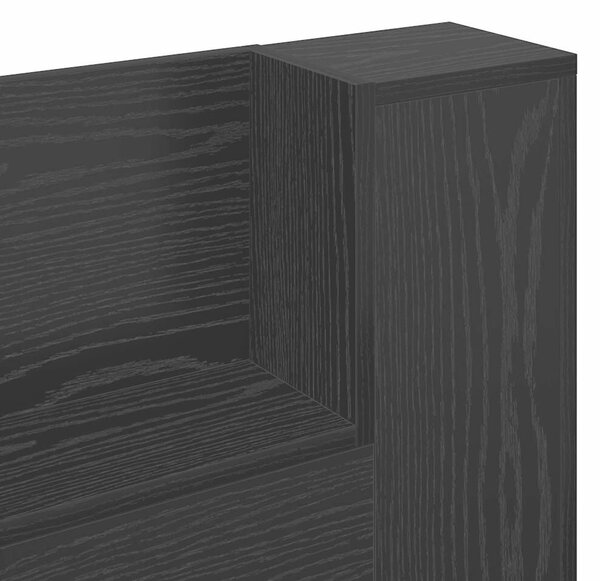 VidaXL Fejtámla polcokkal Fekete tölgy 200 x 15 x 103,5 cm Faanyag