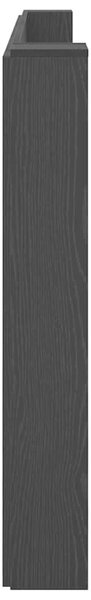 VidaXL Fejtámla polcokkal Fekete tölgy 200 x 15 x 103,5 cm Faanyag