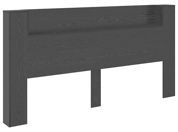 VidaXL Fejtámla polcokkal Fekete tölgy 200 x 15 x 103,5 cm Faanyag