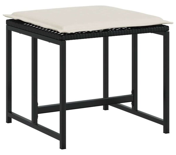 VidaXL - 9 részes Kerti Étkezőgarnitúra - Fekete Polyrattan
