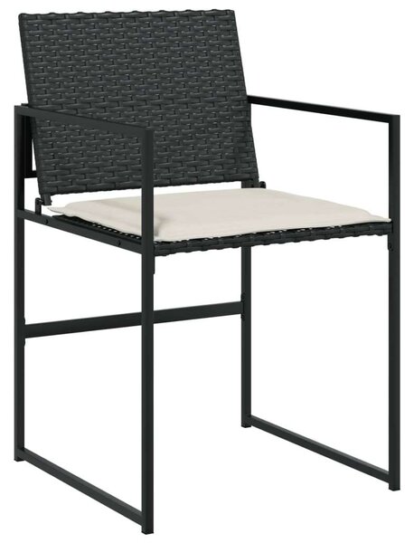 VidaXL - 9 részes Kerti Étkezőgarnitúra - Fekete Polyrattan