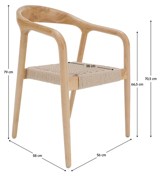 KONDELA Szék, tömör fa, természetes, SAVILA