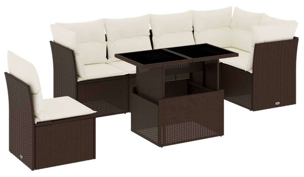 VidaXL Polyrattan Kerti Ülőgarnitúra - 7 részes, Barna