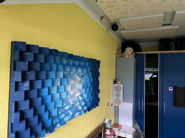 Akusztikai diffúzor falpanel (70x140x7 cm) – Dizájnpanel - 120x60x7cm