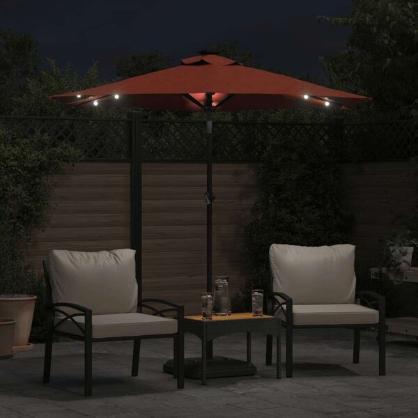 VidaXL Terrakotta Napernyő - LED-es - 225x225 cm