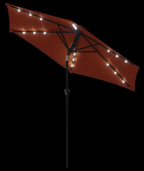 VidaXL Terrakotta Napernyő - LED-es - 225x225 cm
