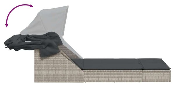 VidaXL Dupla Napozóágy - 200x100 cm - Szürke