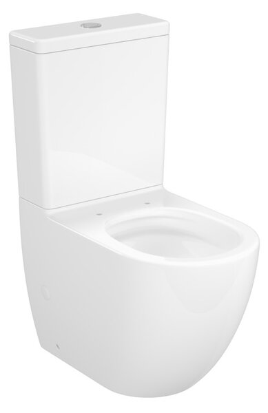 Cersanit Remo Oval, ovális kompakt WC WC-ülőkével, pezsgőfürdős öblítéssel, fényes fehér, K3030-001