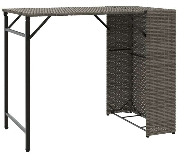 VidaXL 5 részes szürke polyrattan összecsukható kerti étkezőgarnitúra