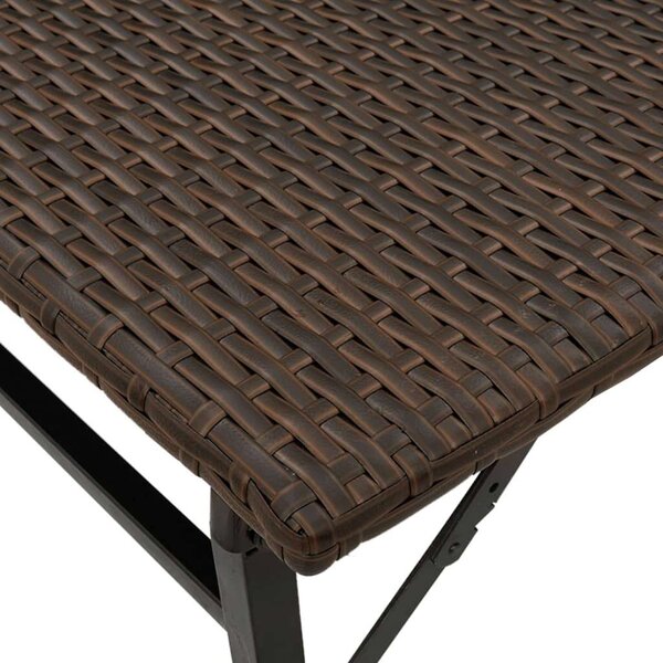 VidaXL Összecsukható Polyrattan Kertbútor Szett - 5 részes, Barna