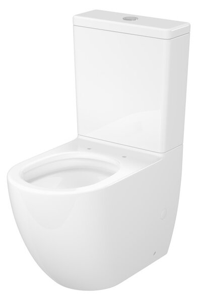 Cersanit Remo Oval, ovális kompakt WC WC-ülőkével, pezsgőfürdős öblítéssel, fényes fehér, K3030-001