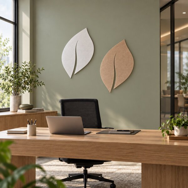 Bilnora levél alakú akusztikus fali panel 140×70×1,2cm - 06 Ezüst