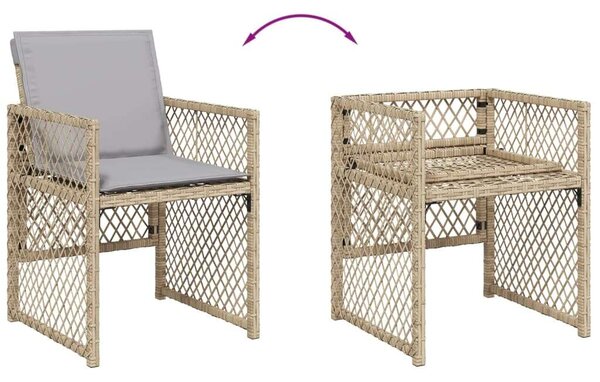 VidaXL Polyrattan Kerti Étkezőgarnitúra - 17 részes - Bézs