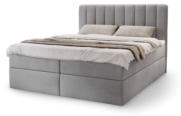 MAGIC kárpitozott boxspring ágy - szürke Méret: 180x200