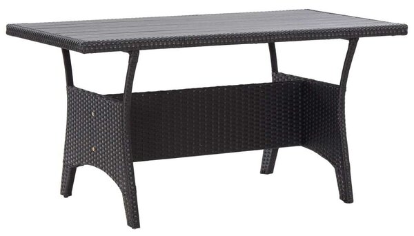VidaXL Polyrattan Kerti Étkezőgarnitúra - 3 részes - Fekete