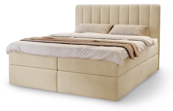 MAGIC kárpitozott boxspring ágy - bézs Méret: 140x200