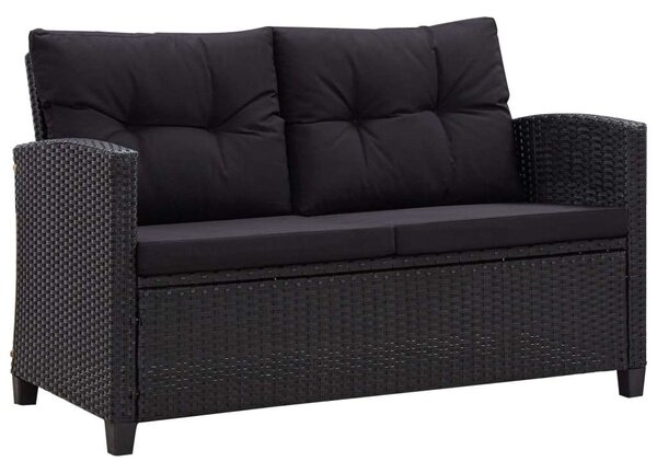 VidaXL Polyrattan Kerti Étkezőgarnitúra - 3 részes - Fekete