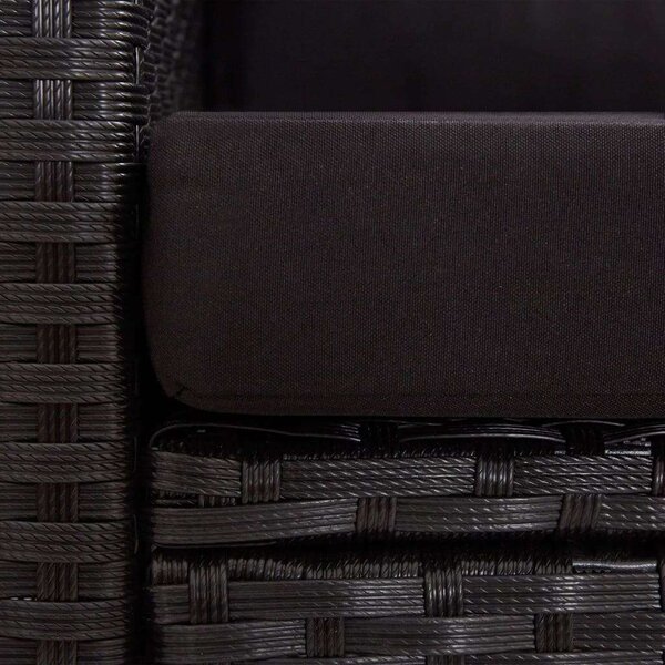 VidaXL Polyrattan Kerti Étkezőgarnitúra - 3 részes - Fekete