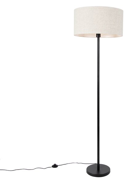 Állólámpa fekete világos szürke árnyékolóval 50 cm - Simplo