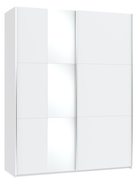 Gardróbszekrény Bristol 242, Laminált forgácslap, 230x180x61cm, Fehér