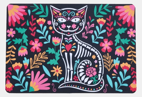 Sinsay - Lábtörlő Día de los Muertos macska mintával - többszínű
