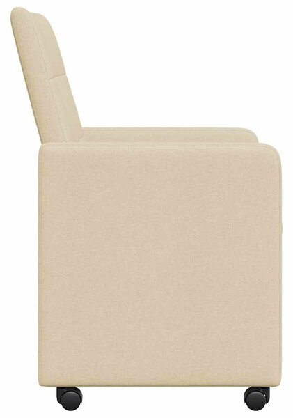VidaXL Kerekes Étkező Székek 2 pcs Krém 58 x 65 x 94 cm szövet