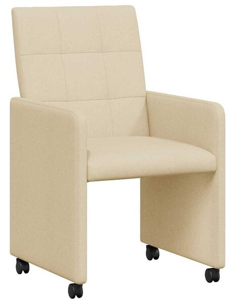 VidaXL Kerekes Étkező Székek 2 pcs Krém 58 x 65 x 94 cm szövet