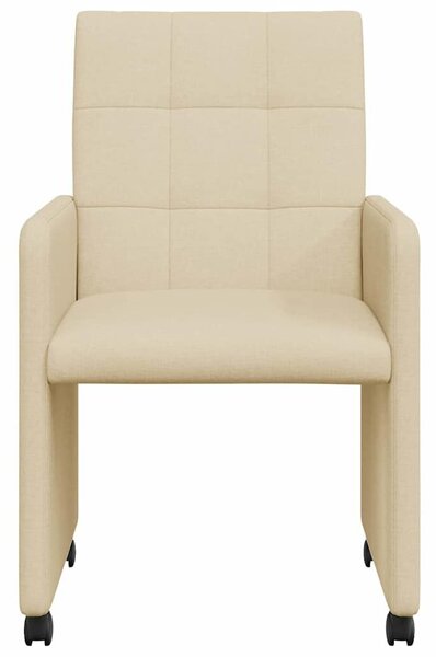 VidaXL Kerekes Étkező Székek 2 pcs Krém 58 x 65 x 94 cm szövet