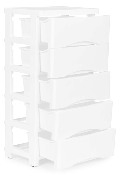 ModernHOME Játéktároló Komód 5 fiókkal - fehér