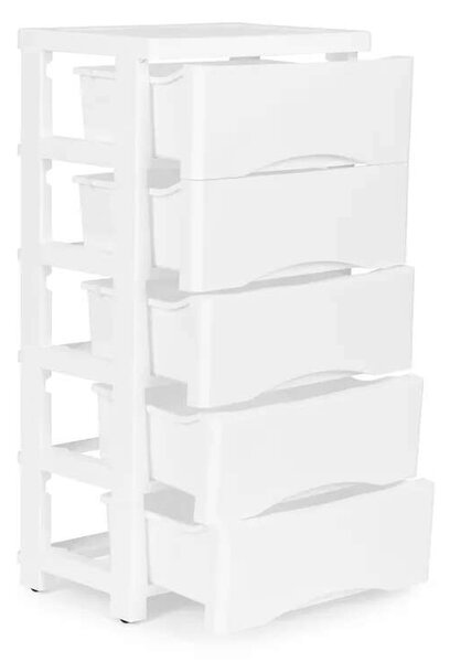 ModernHOME Játéktároló Komód 5 fiókkal - fehér