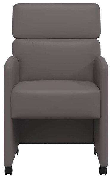 VidaXL Kerekes Étkező Székek 2 pcs Szürke 58 x 65 x 98 cm Műbőr