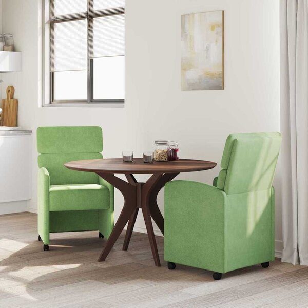 VidaXL Kerekes Étkező Székek 2 pcs Világos zöld 58 x 65 x 98 cm